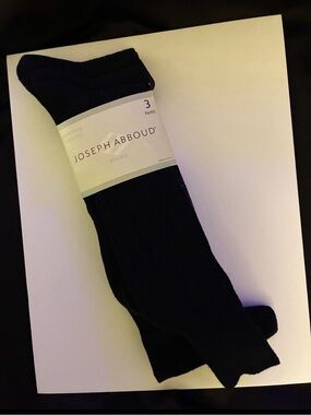 Joseph Abboud Men's Black Ribbed Dress Socks - Pack of 3
